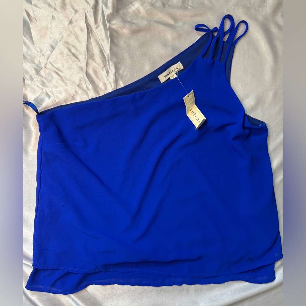 Monteau Blue Asymmetrical Camisole Top